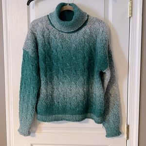 Kut From The Kloth Hailee Gradient Turtleneck Sweater Grey/Green Size L
